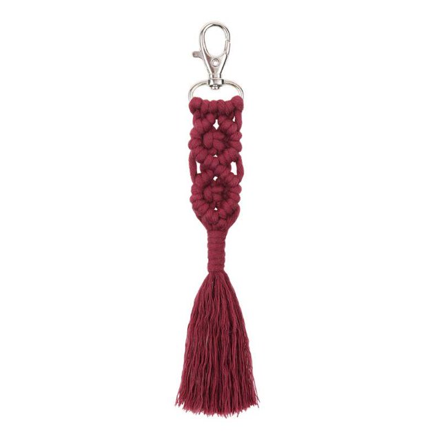 Techinal Tassel Keychains for Women Boho key Holder Keyring Macrame Bag Charm Car Hanging Jewelry Gift for Friends