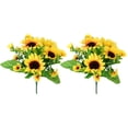 thumbnail image 1 of Naiovety Ramo de girasoles de simulación elegante de 2 piezas para apariencia realista interior y exterior Decoración, 1 of 6