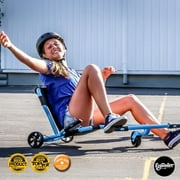 EzyRoller: Pro X - Aqua Blue - Ride-On Scooter, Cambering Motion, Pedal Free Cart, Hand Brakes, Extendable Frame, 220lb Capacity, Kids-Teens-Adults 9+