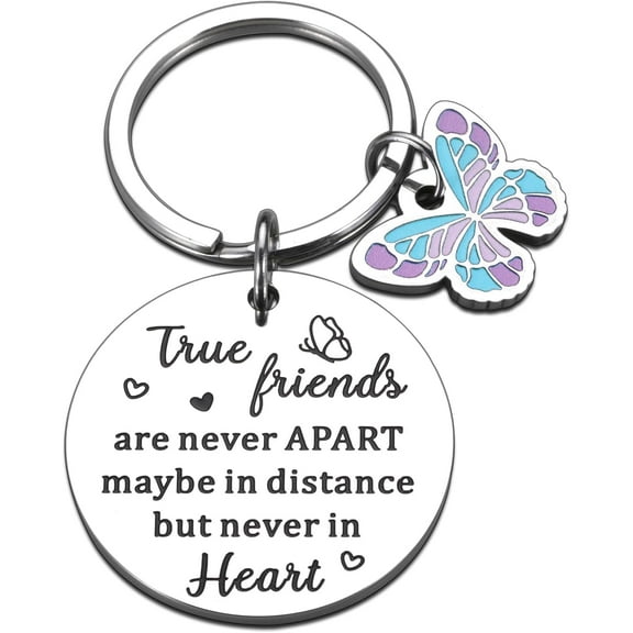 Best Friend Christmas Keychain Gifts, Think of You Gift for Women Friends, Stocking Stuffers for Women, Long Distance Friend, Butterfly Bestie Gifts for Women Valentine's Day Graduation Birthday Gift