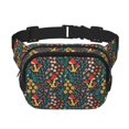thumbnail image 1 of Balery Mushrooms And Flowers Mochila Cinturón para Mujeres y Hombres, Bolsa de Cintura Impermeable de Doble Capa con Correa, 1 of 8