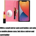 thumbnail image 3 of Wallet Case Apply to iPhone X/XS,Luxury Fashion Flip Purse Leather Bag with Card Slots Crossbody Chain Shoulder Strap with Mirror Bracket Shockproof Protector (iPhone X/XS, Pink), 3 of 14