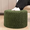 thumbnail image 4 of 20"x20"x14" Round Pouf Ottoman, Green Boho Floor Footrest – Limited Time Deal – Lightweight Decorative Seating for Living Room or Bedroom, 4 of 4