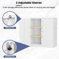 thumbnail image 3 of AUHUP 35" Metal Cabinet with Locking Doors and 2 Adjustable Shelves, White Garage Storage Cabinet for Warehouse, Basement, Home Office, Tool File Storage Utility Cabinets, 3 of 7
