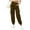Brown, variant on LSLJS Joggers for Women Plus Size Drawstring Work Pants Solid Color Casual Sweatpants with Zipper Muilt Pockets, S-3XL