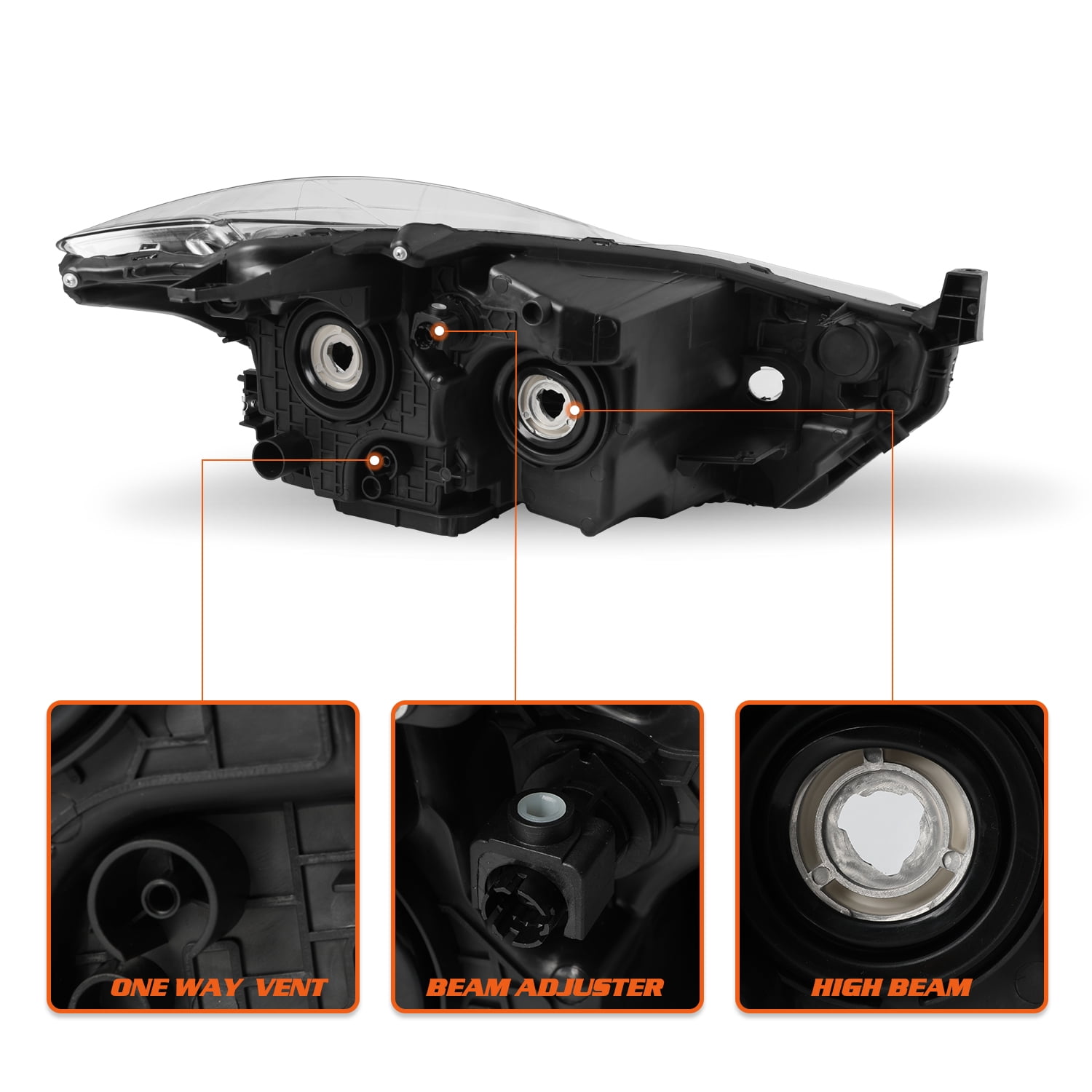 For 2017 2018 2019 2020 Nissan Kicks Halogen Headlights Assembly Headlamps Left/Right