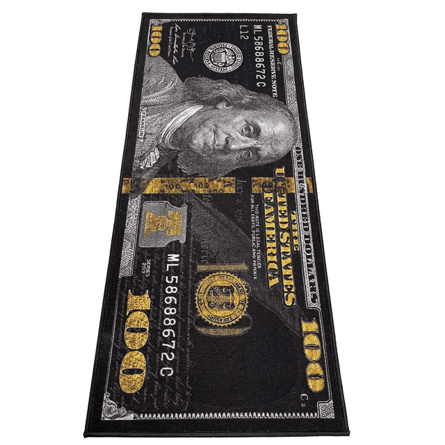 Black Money Rugs 100 Dollar Bill Area Rug Door Mat Runner for Living