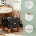 thumbnail image 7 of SCRAWLGOD St. Patrick's Day Four Leaf Clover Golden Black Footstool Cover, Breathable Foot Rest Sofa Protector Anti Slip Square Slipcover for Ottoman with Elastic Buttom for Home Decorate, 7 of 7