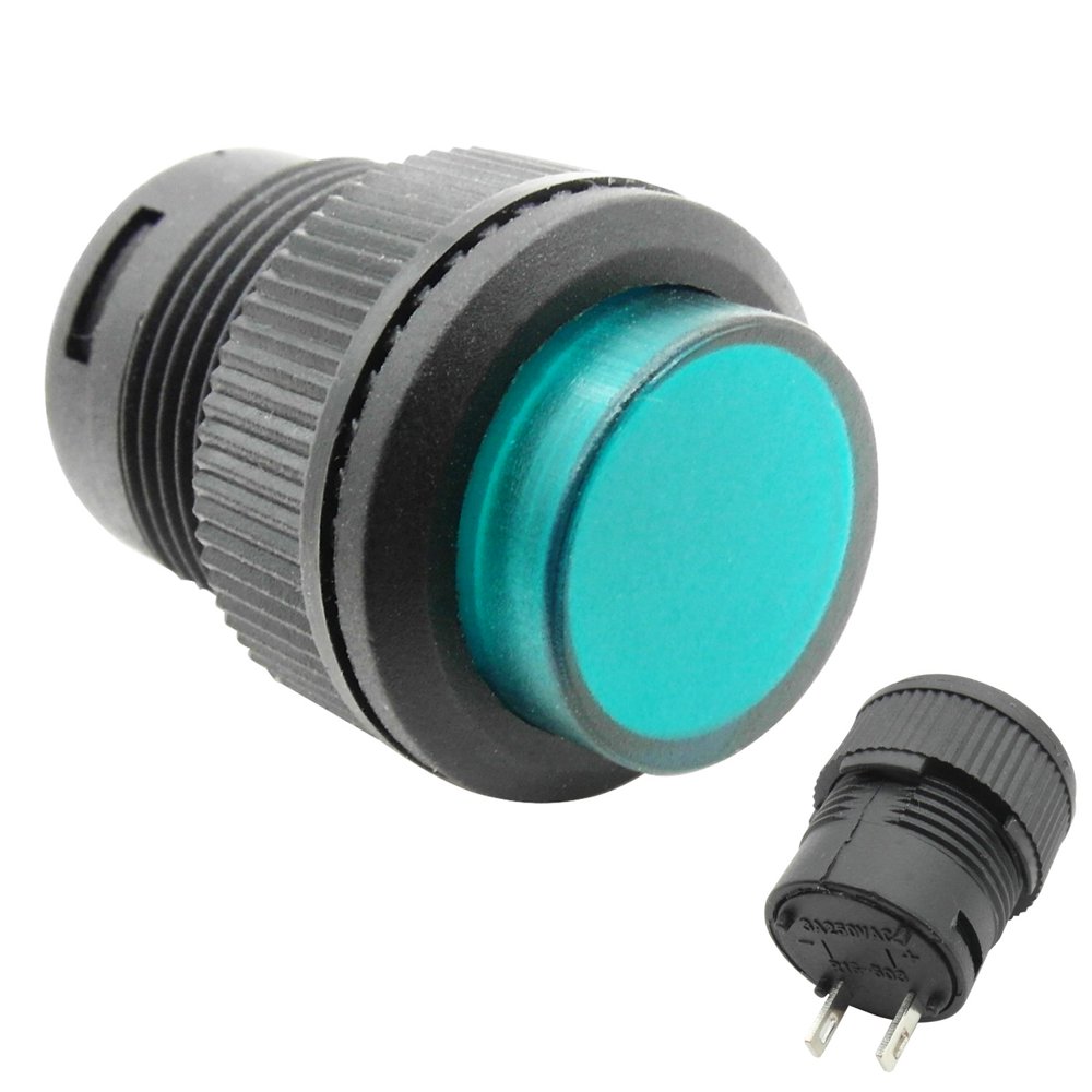 TrendBox 100 Green Push Button Switch Round 3A 250V AC SPST On/Off Self
