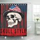 thumbnail image 1 of ABPHQTO Cepillo rojo Calavera Diseño gráfico Peligro Dark Dead Death Devil Dibujo Dibujado Cortina de ducha Cortina de baño 165x180 cm ABPHQTO PKNMT66x72Shower-12547, 1 of 2