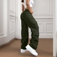 thumbnail image 4 of Cargo Pants Women Wide Leg Elastic High Waisted Lightweight Hiking Pants Casual Baggy Fashion Streetwear Y2k Outfits, M, 4 of 4