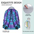 thumbnail image 5 of Blue and Purple Tie Dye Pattern Backpack for School, Cute School Bag with Adjustable Shoulder Straps and Padded Back, 15.3"x11"x7.1", 5 of 5