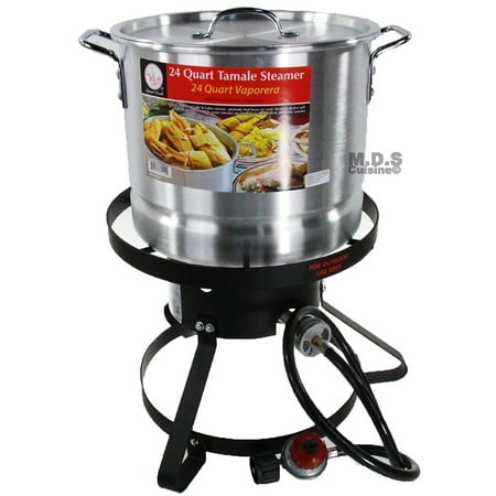- StockPot Set w/Burner & Stand Vaporera Tamalera Steamer Pot Olla Tamales Propane