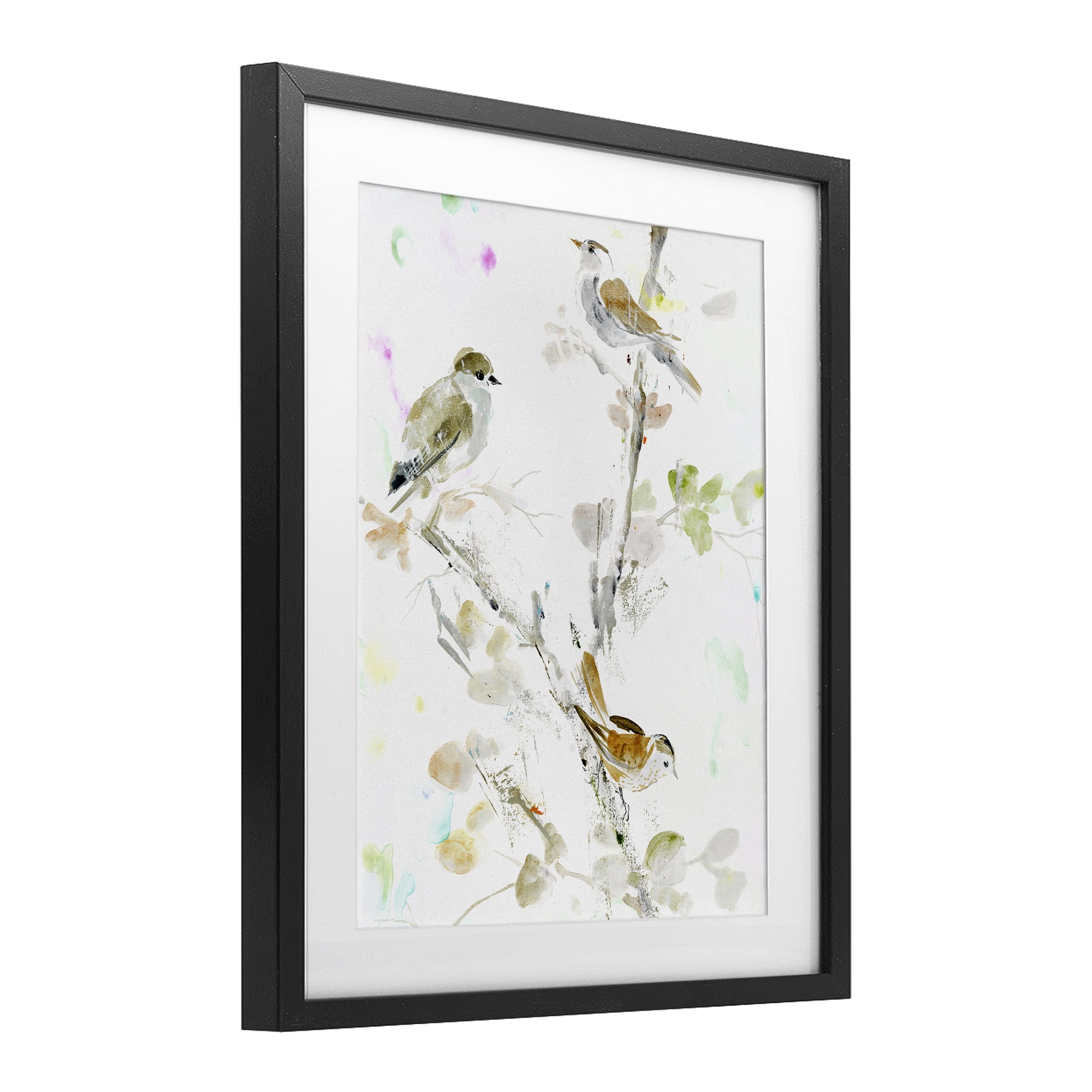 Stupell Industries Delicate Feathers Trio Black Framed Print Under Glass, design by Lorenzo Collective
