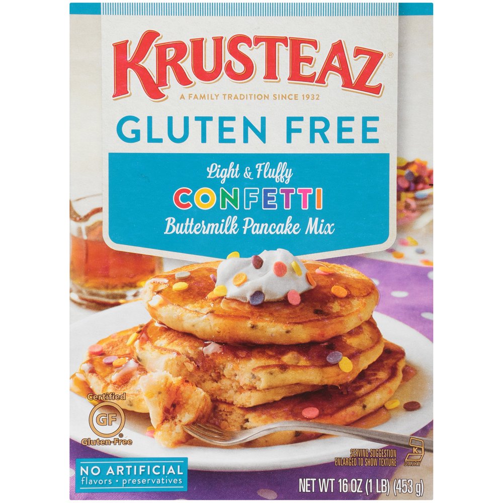 Krusteaz Gluten Free Light & Fluffy Confetti Buttermilk Pancake Mix, 16