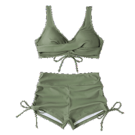 Divhosrg High Waisted Swimsuits for Women  Bikini Sets for Women Cheeky  Bathing Suit Tops for Women  Women s Swimwear Cupshes  Green Swim Suits for Women 2025 Two Piece XL