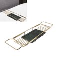 thumbnail image 1 of Bathtub Tray, Stainless Steel Expandable Bathtub Caddy Trays with Marble Tray & Book Holder, Space Saving Multi Functional Bath Tub Rack for Luxury Bath, Bathroom, Home Spa, 1 of 7