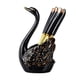 thumbnail image 2 of Organizador de vajilla con base de cisne, contenedor decorativo y creativo para tenedores Negro, 2 of 9