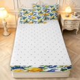 thumbnail image 4 of Erosebridal Watercolor Bird Animals Zipper Twin Comforter Sets with Fitted Sheet and 2 Pillowcases,Rustic Branch Zipper Bedding Set,White Blue,Reversible,4pcs, 4 of 8