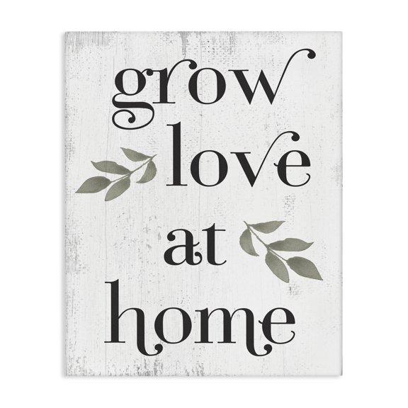 Stupell Industries Shabby Chic Grow Love at Home Quote Canvas Art, 16 x 20, by Lil' Rue