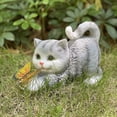 thumbnail image 6 of Solar Garden Statue Cat,Garden Figurine Outdoor Decoration with Cat Holding Butterfly for Yard,Patio,Lawn Art Decoration,Housewarming Gift, 6 of 6