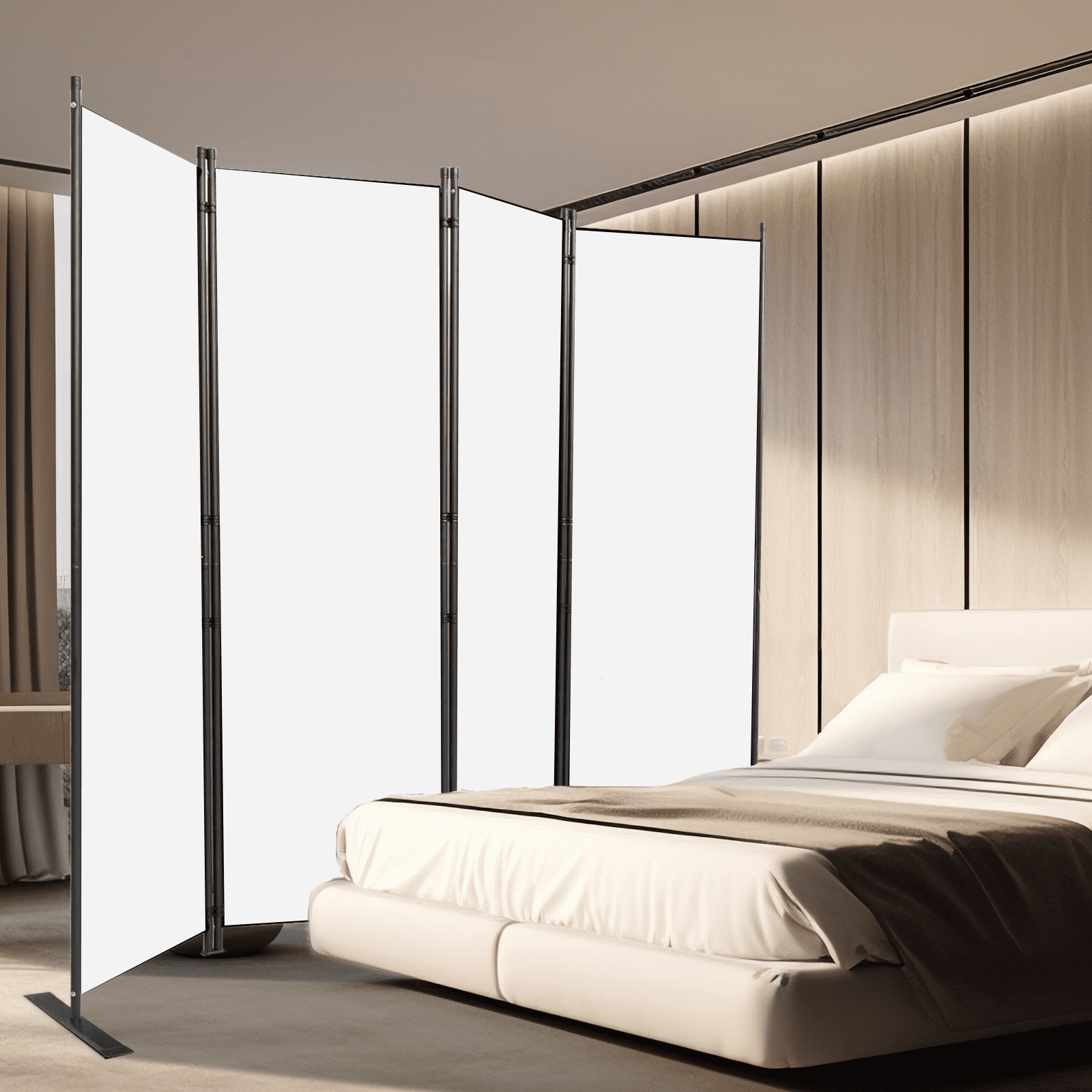 Room Divider-4 Panels Folding Privacy Screens, Partition Room Dividers Wall for Separation, Home, Office, Classroom, Studio