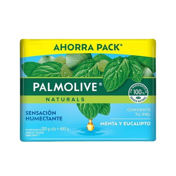 Jabon de Baño Palmolive Naturals Sensación Humectante Menta y Eucalipto 4 x 120 g
