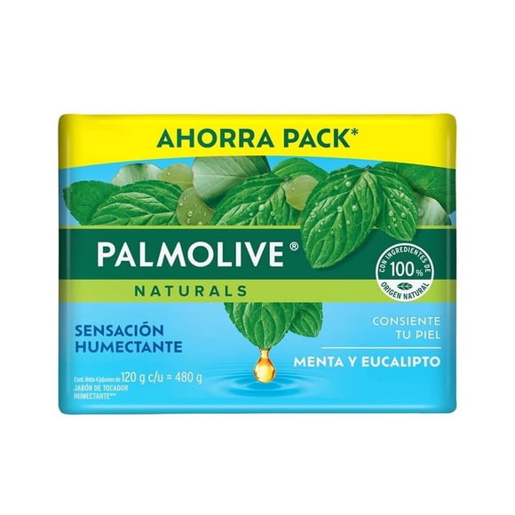 Jabon de Baño Palmolive Naturals Sensación Humectante Menta y Eucalipto 4 x 120 g