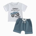 thumbnail image 6 of Boy Outfit Set Toddler Baby Trucks Print T-Shirt & Solid Shorts 2-Piece Summer Outfit Toddler Boy Summer Clothes 6 12 18 24 Months 2T 3T, 6 of 6