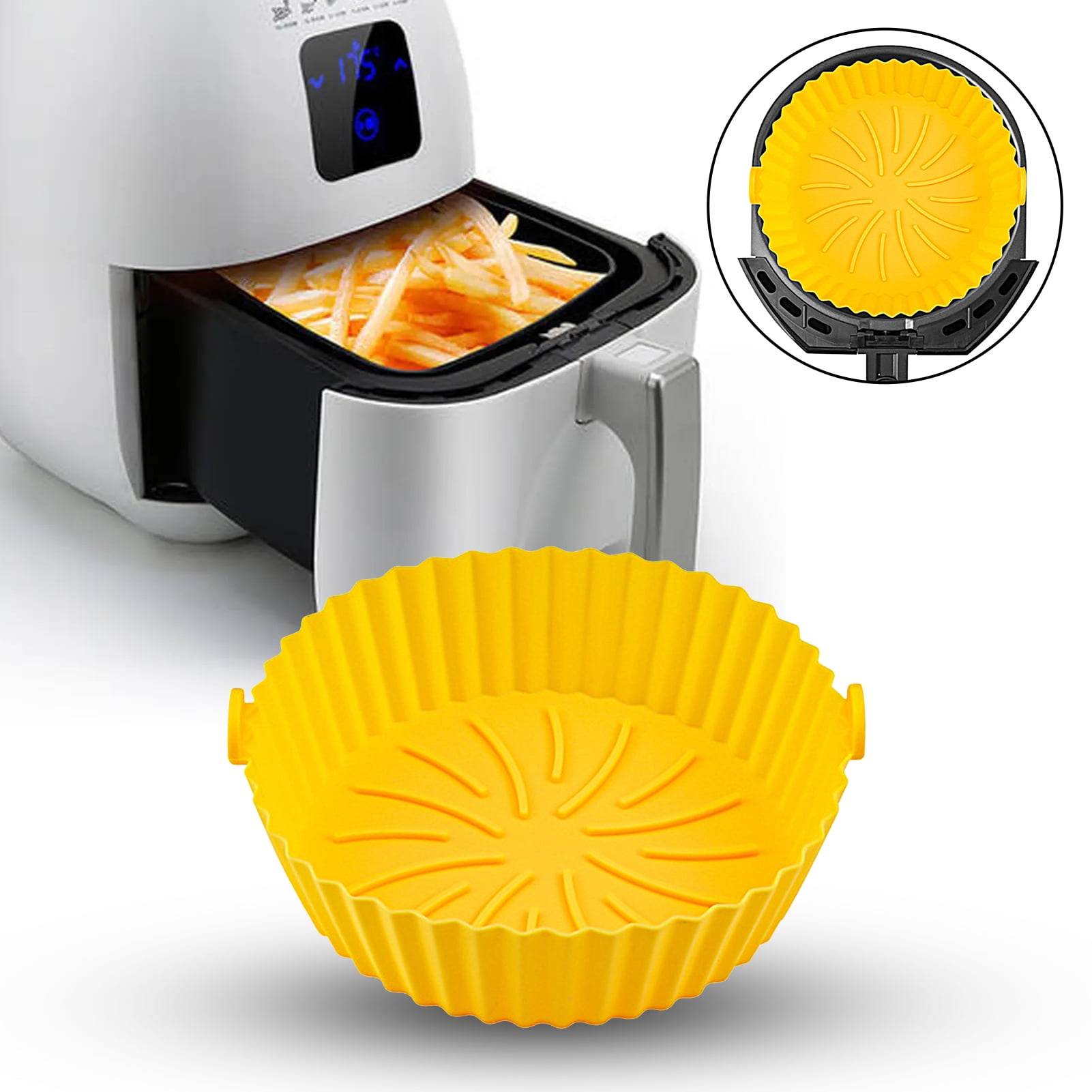 AKSDTH 2 Pack Air Fryer Silicone Liners for 5 QT or Bigger,Silicone Ai