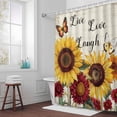 thumbnail image 6 of Sunflower Butterfly Shower Curtain for Bathroom Decor, Yellow Red Floral Waterproof Fabric Shower Curtain, 72"x78" Set with 12 Hooks, 6 of 9