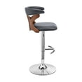 thumbnail image 3 of Armen Living Indoor Ruby 26" Counter Height Swivel Black Faux Leather and Brushed Stainless Steel Bar Stool, 3 of 10