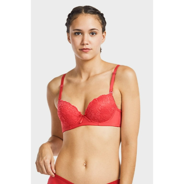 PACK OF 6 SOFRA WOMEN'S DEMI CUP LACE TRIM BRA (BR4301PL1) – 247 Frenzy