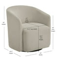thumbnail image 3 of Comfort Pointe Amhurst Sea Oat Beige Fabric Swivel Barrel Chair, 3 of 17