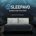 thumbnail image 2 of Sleepavo Memory Foam Pillows Queen Size Set of 4 - Cooling Bed Pillows for Sleeping - Back, Stomach, Side Sleeper Firm Pillow - Comfy Cool Shredded Memory Foam 4 Pack Queen Rayon Derived from Bamboo, 2 of 8
