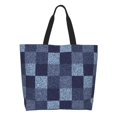 thumbnail image 1 of Disketp Blue Gingham Buffalo Check Bolsa Tote Estampada para Mujer, Bolso de Hombro y de Mano para Compras y Viajes, 1 of 8