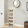 thumbnail image 4 of AuroraX 6 Tiers Shoe Rack 5 Pairs Freestanding Stackable for Entryway,Shoe Storage,Garage Front Door Shoe Rack Organizer Vertical White for Space Saving, 4 of 6