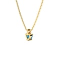 thumbnail image 2 of SuperJeweler 1/2 Carat Blue Topaz and Diamond Heart Necklace in 10 Karat Yellow Gold for Women, 2 of 5