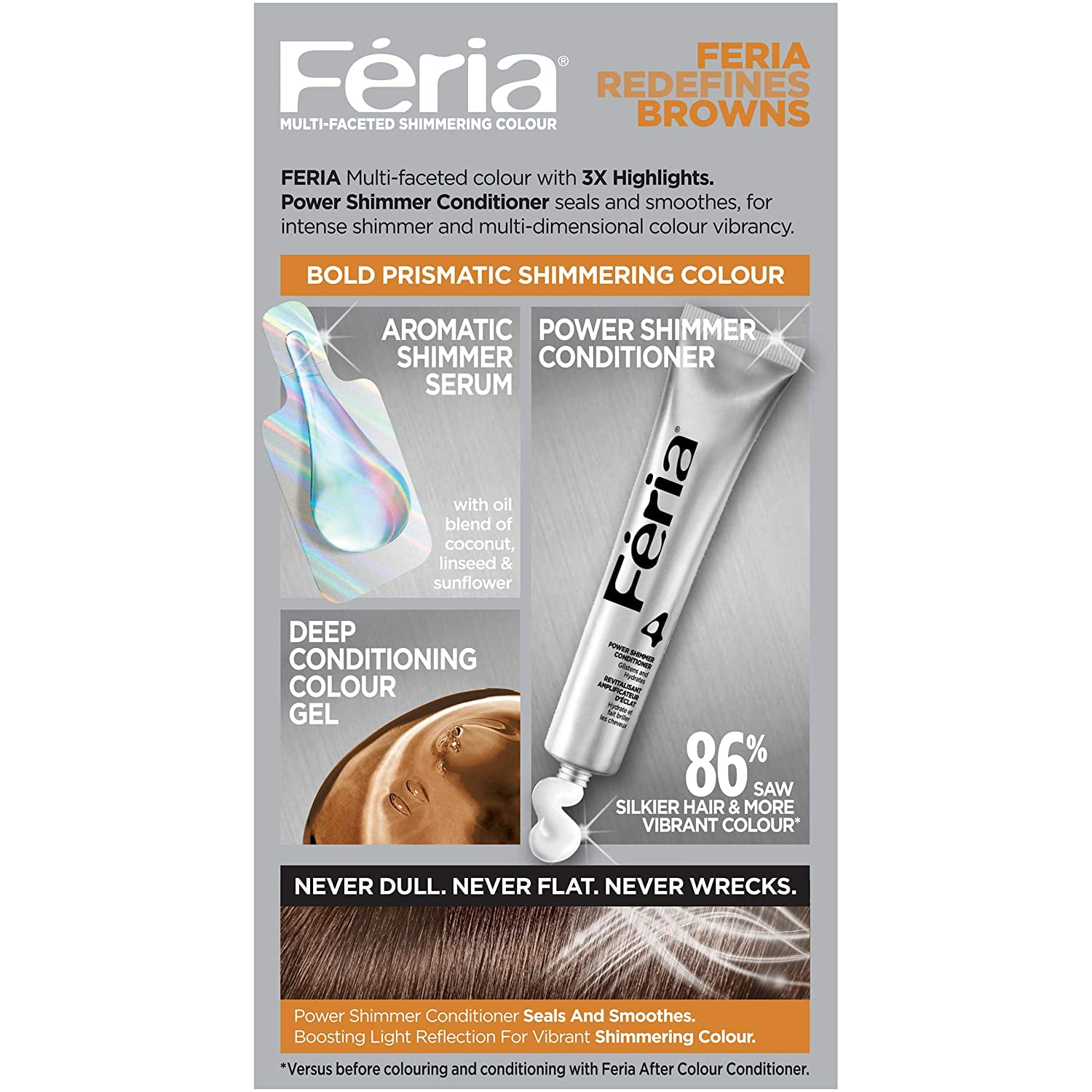 Paris Feria Multi-Faceted Shimmering Colour, Medium Brown [50] 1 ea