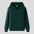 thumbnail image 2 of Chandail à Capuchon Homme Automne Sweat à Capuche Solide avec Poche Manches Longues Vert m, 2 of 4