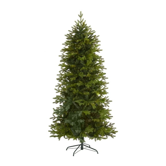 Nearly Natural 7ft. Belgium Fir Natural-Look Artificial Christmas Tree, Green
