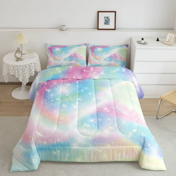 Set Twin Size Tie Dye juego de cama 2pcs para Niños Niños Niñas Dulces Niñas Edredón