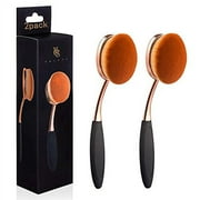 Yoseng Oval Foundation Brush Second Largest Toothbrush makeup brushes Fast Flawless Application Liquid Cream Powder Foundation(2pack)