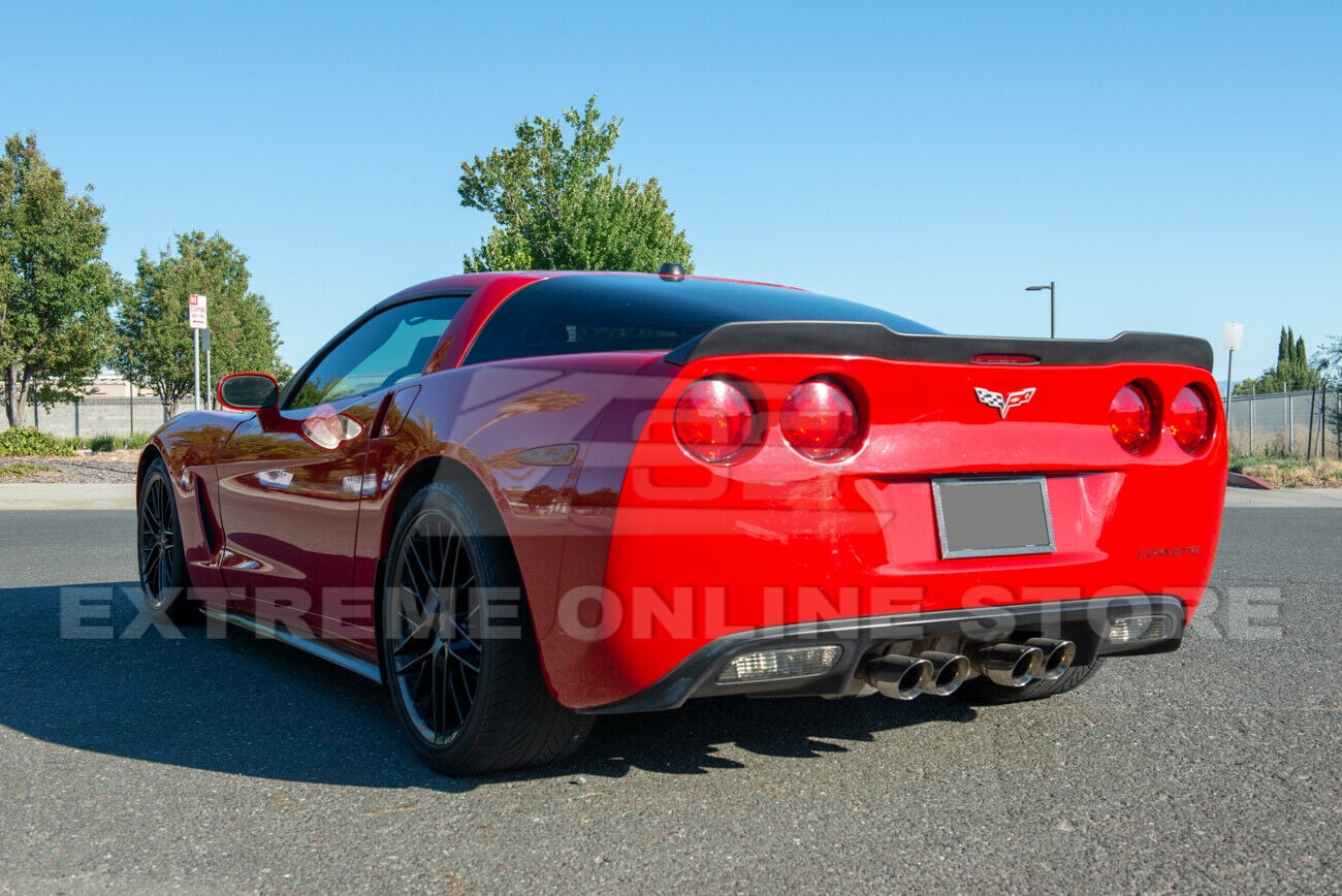 ZR1 Extended Style ABS Plastic Matte Black Rear Trunk Lid Wing Spoiler Replacement for 2005-2013 Chevrolet Corvette C6 All Models