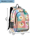 thumbnail image 2 of FORMRS Unisex School Backpack 17" Student Travel Bag with Laptop Compartment, Pink Checkered Daisy, 2 of 7