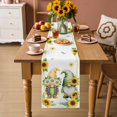 thumbnail image 2 of Sunflowers Gnomes Table Runner 70 Inches, Eucalyptus Spring Garden Floral Bed Runner Dresser Scarves Tabletop for Indoor Outdoor Parties/Ceremony/Banquet, 13" x 70", 2 of 9