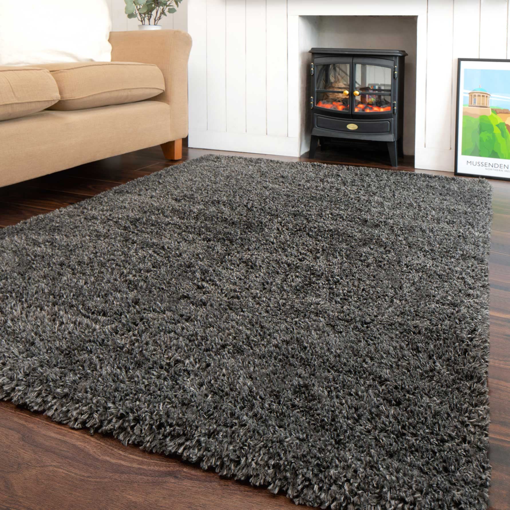 Kukoon Rugs Super Soft Slate Grey Shaggy Area Rug