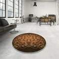 thumbnail image 4 of Ahgly Company Tapis d'Intérieur Lavable en Machine Carré Transitionnel Noir Brun, 6 Pieds Carré, 4 of 7