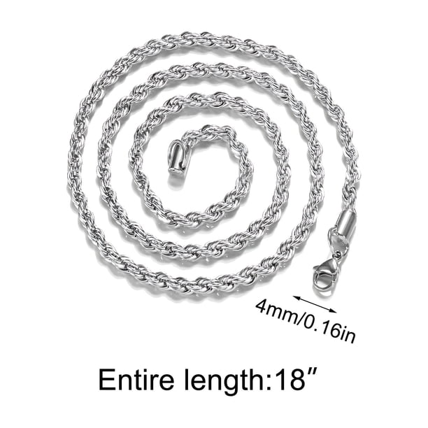 Collar para mujer, joyería de 18 pulgadas para mujeres y hombres, hermoso collar de cadena de cuerda de 4 mm de 925 de moda, colgante de alta decoración, joyería conmemorativa con accesorios para el c