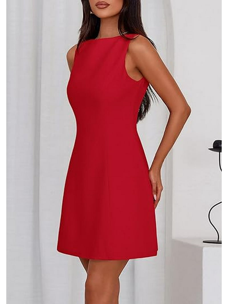 red elegant short dress Satin Red Classy Cup Mini Fit Dress main image 0